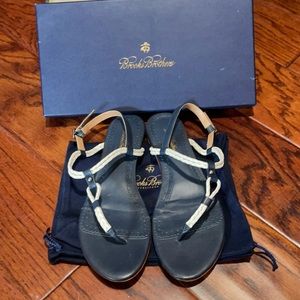 Brooks Brothers navy sandals